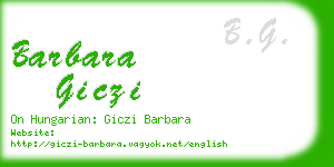 barbara giczi business card